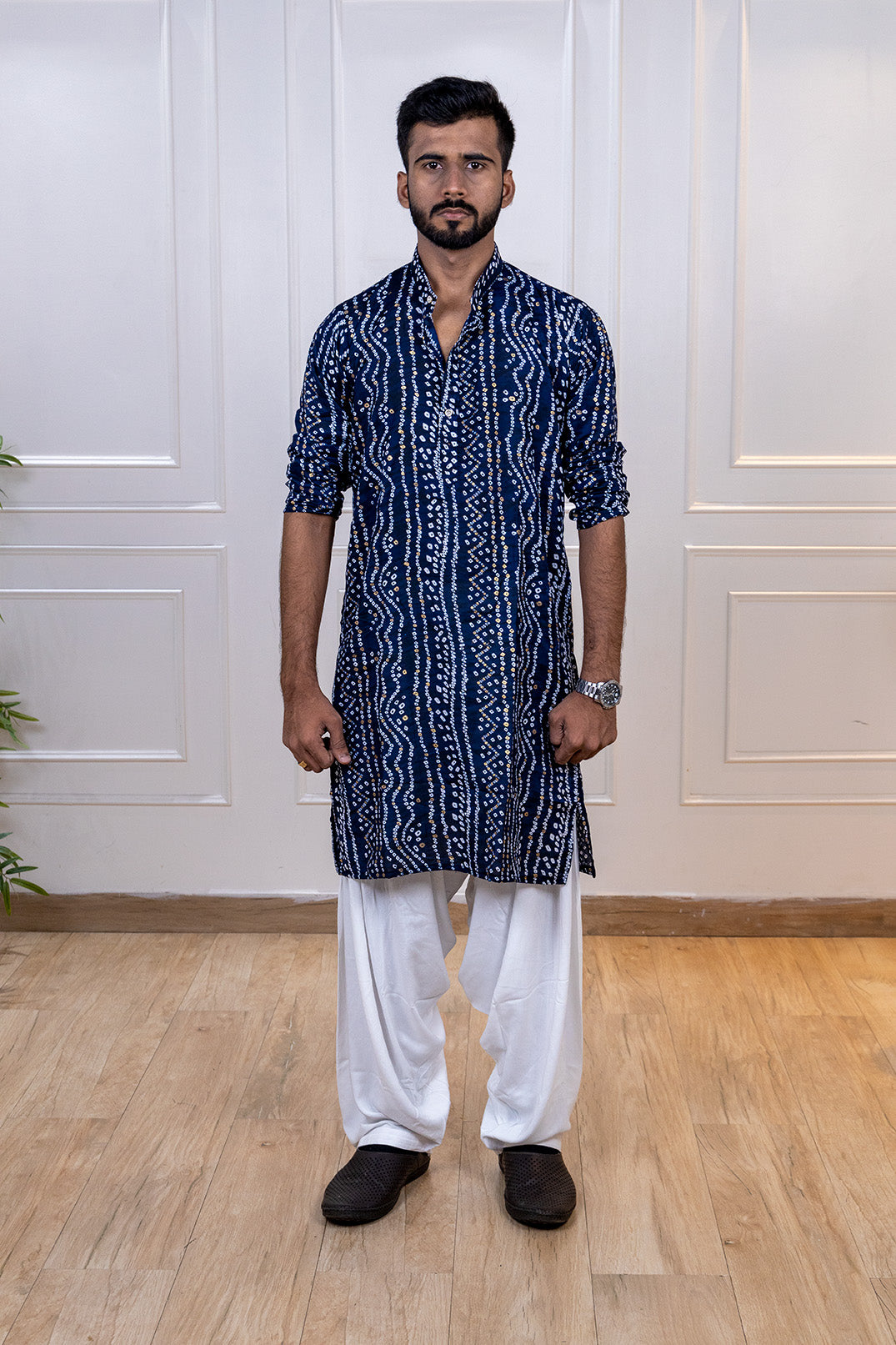Royal Blue Bandhej Set
