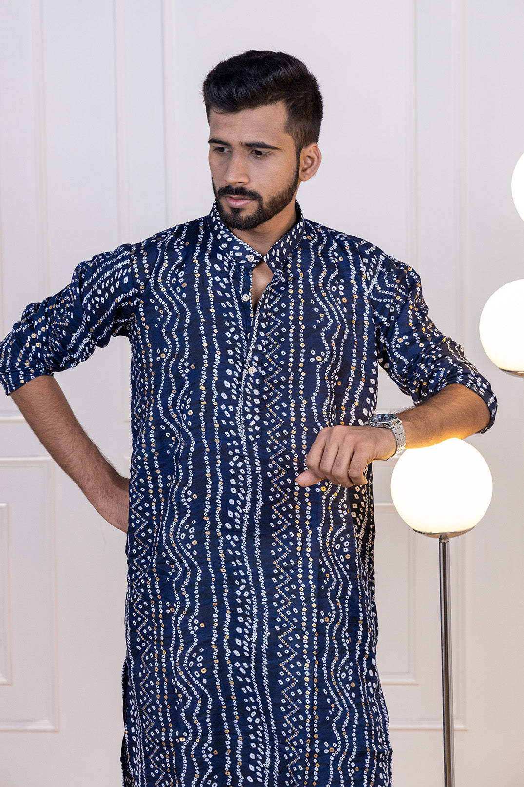 Royal Blue Bandhej Set